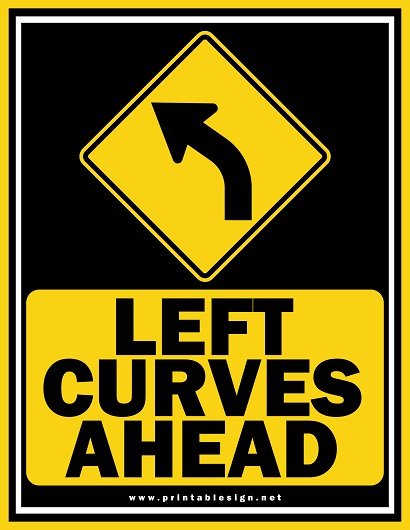 Left Curves Ahead Sign