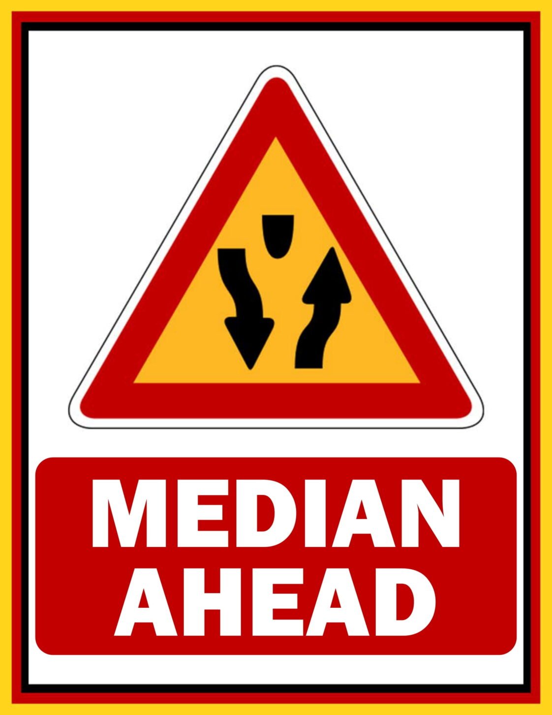 Median Ahead Sign Download FREE Download