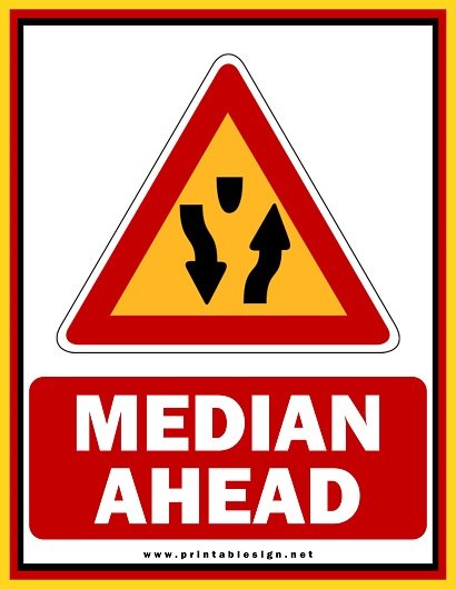 Median Ahead Sign Download