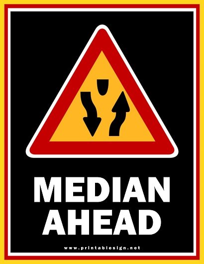 Median Ahead Sign Sample