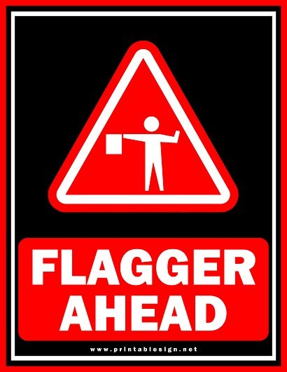Printable Flagger Ahead Sign PDF