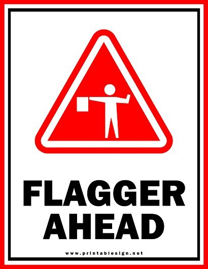 Printable Flagger Ahead Sign Sample