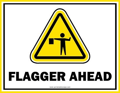 Printable Flagger Ahead Sign Template