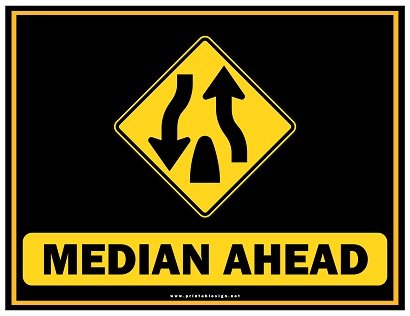 Printable Median Ahead Sign