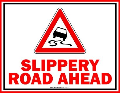 Slippery Road Ahead Sign Template