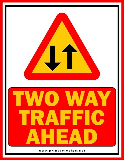 Two Way Traffic Ahead Sign Download