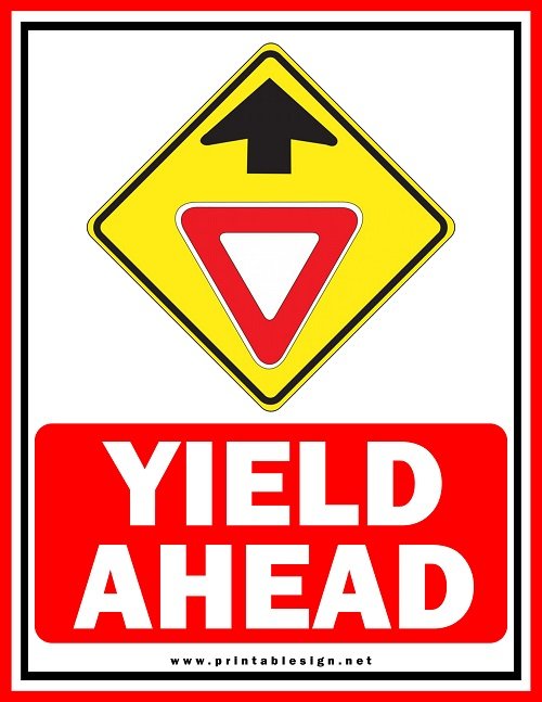 Yield Ahead Sign Template