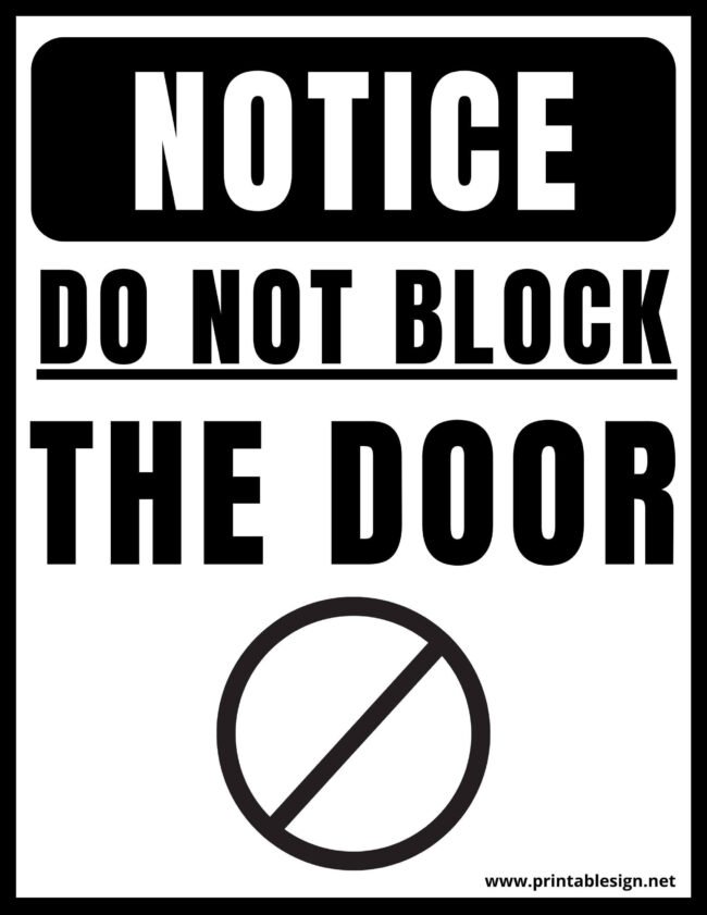 Black And White Do Not Block Sign
