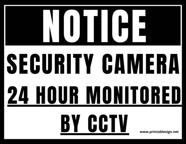 Black And White Security Camera Sign