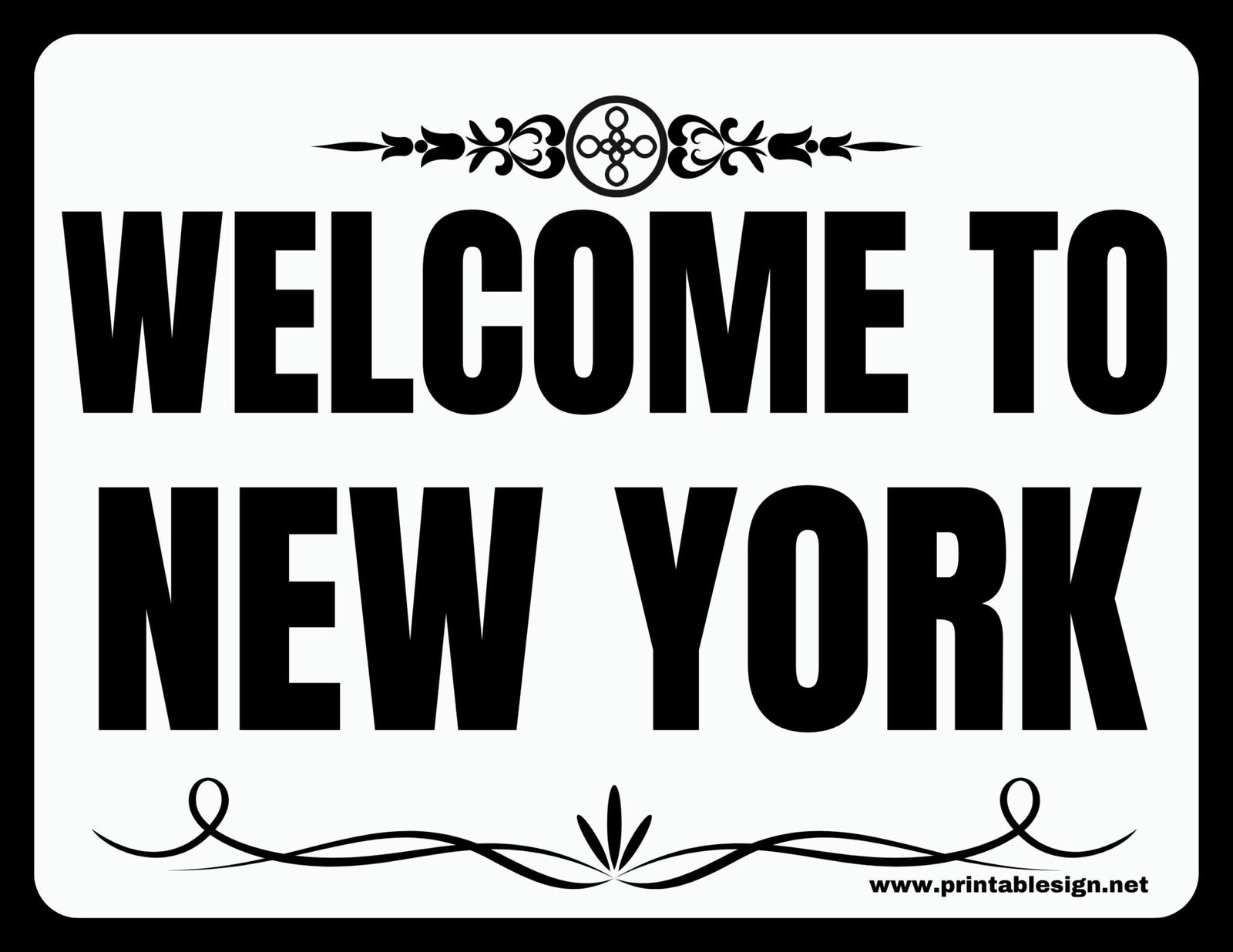 To New York City Sign FREE Download