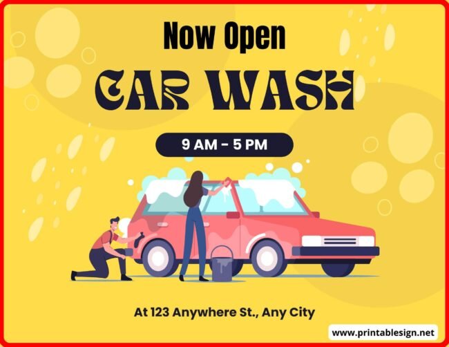 Car Wash Open Signs