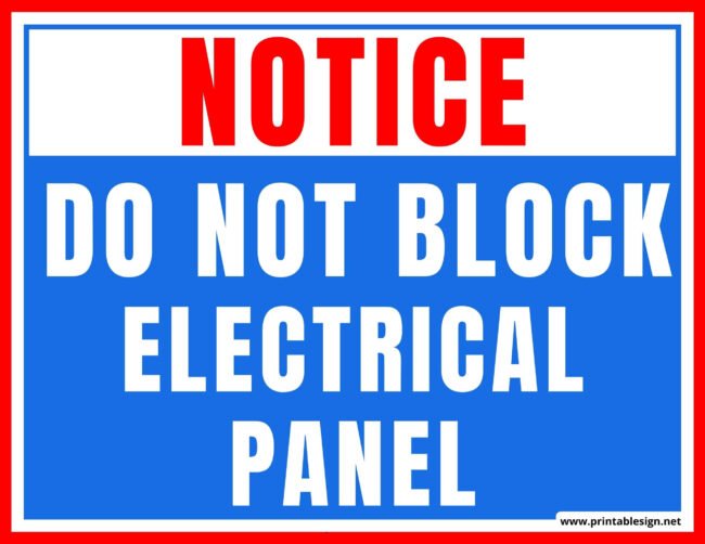 Do Not Block Electrical Panel Sign