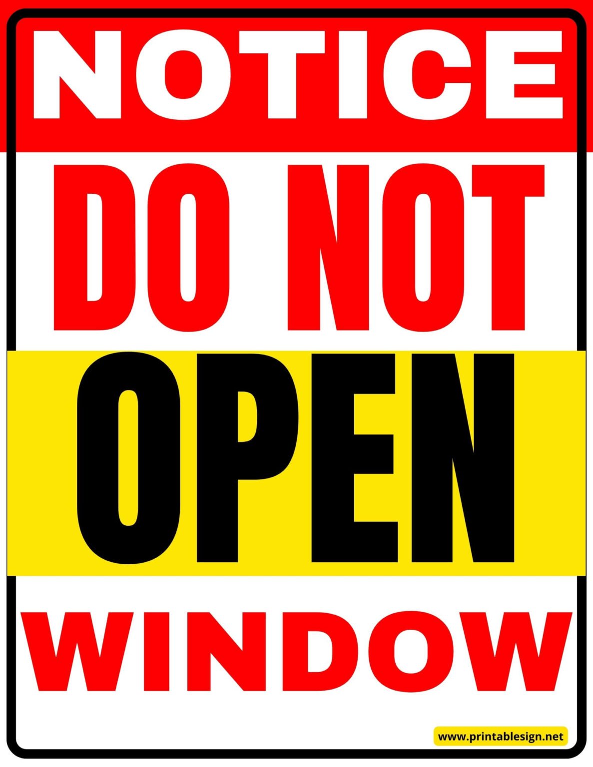 Do Not Open Window Sign FREE Download