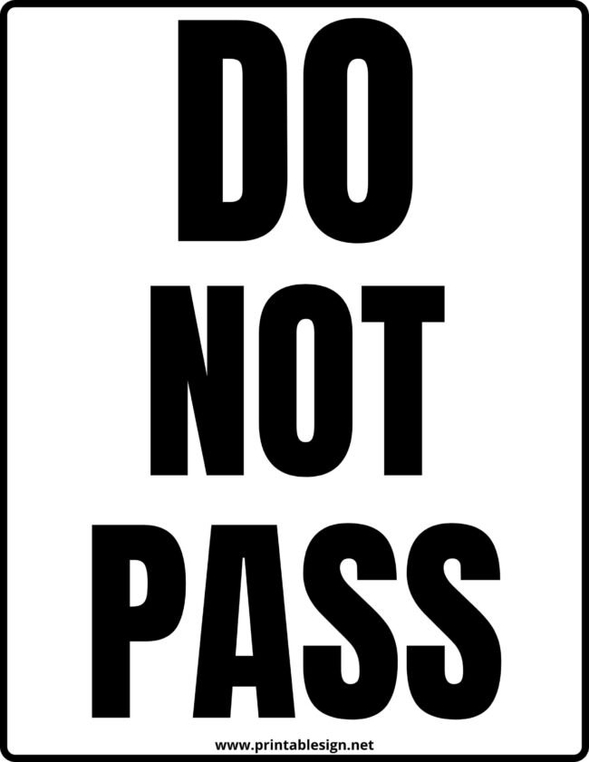 Do Not Pass Road Sign