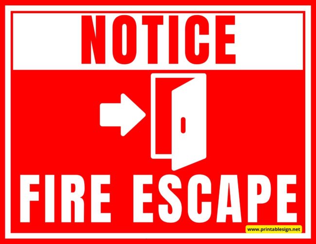 Fire Escape Door sign