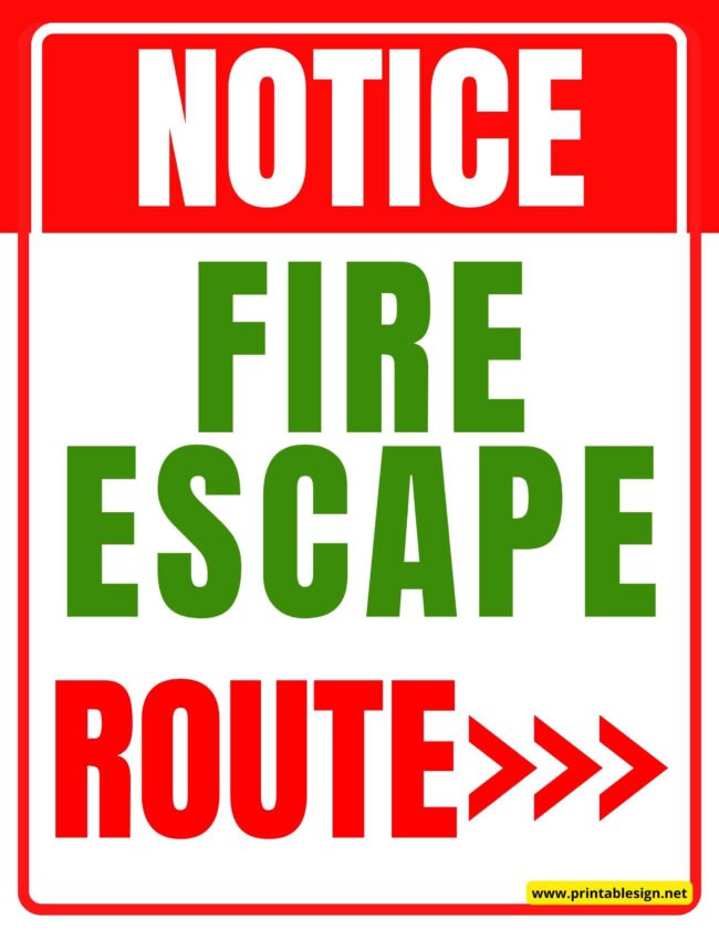 Fire Escape Route sign