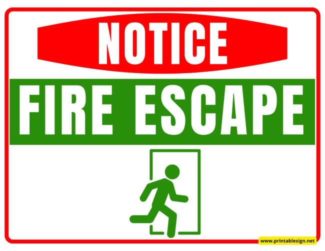 Fire Escape sign PDF