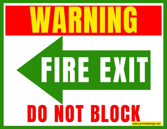 Fire Exit Arrow sign