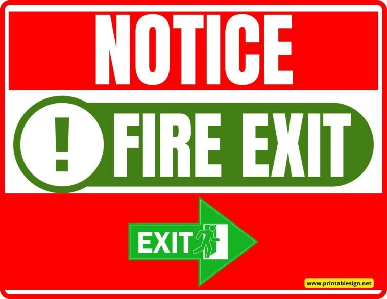 Fire Exit Directional Signs Free Download 