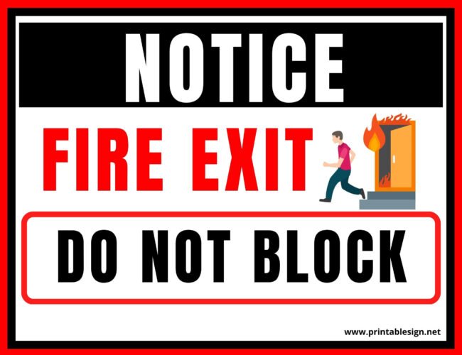 Fire Exit Do Not Block Signs