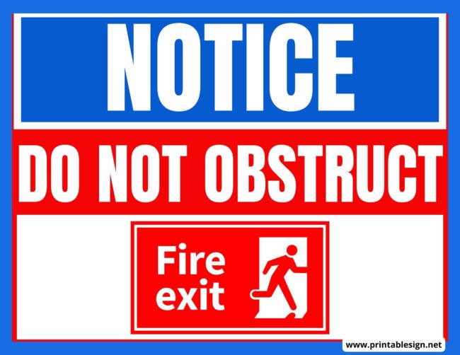 Fire Exit Do Not Obstruct Sign