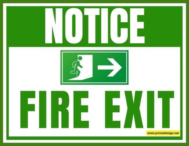 Fire Exit Green signs