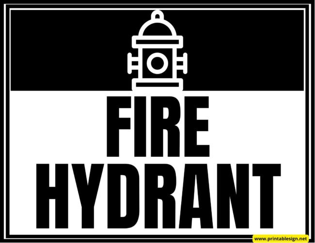 Fire Hydrant Sign Printable