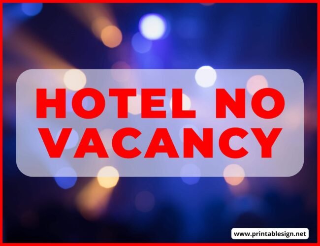 Hotel No Vacancy Sign