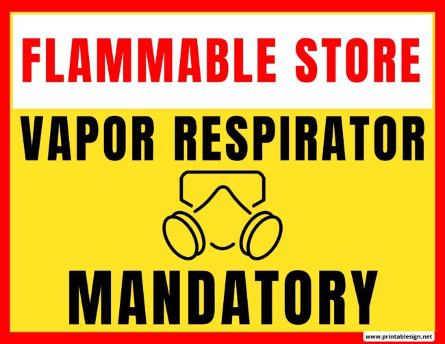 Mandatory Vapor Respirator Sign