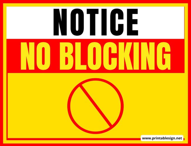No Blocking Sign