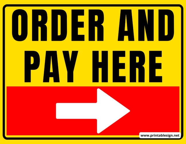 Order And Pay Here Sign