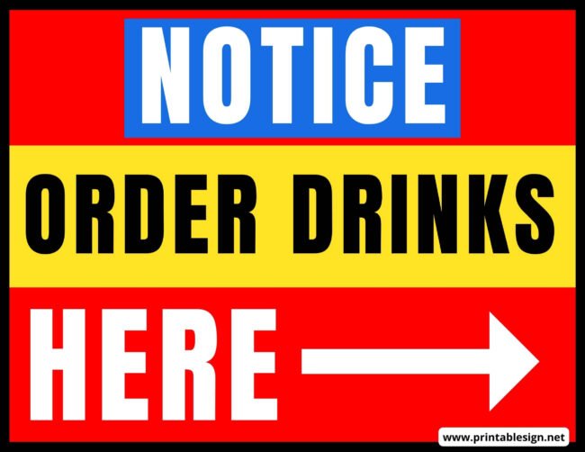 Order Drinks Here Sign