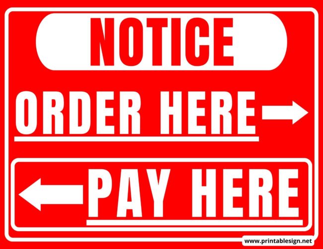 Order Here Pay Here Sign