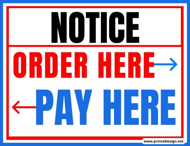 Order Here Pay Here Signs
