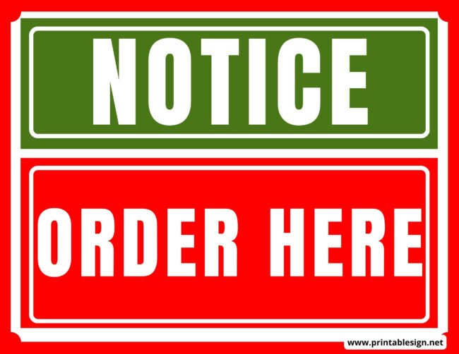 Order Here Sign Board