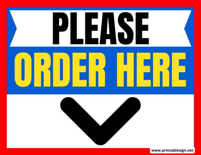 Pick Up Order Here Signage