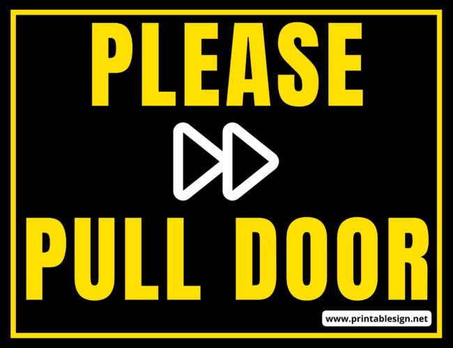 Please Pull Door Sign