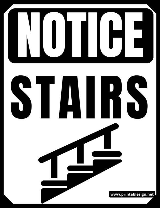 Printable Stairs Sign