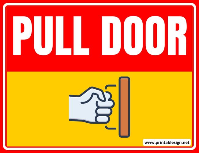Pull Door sign
