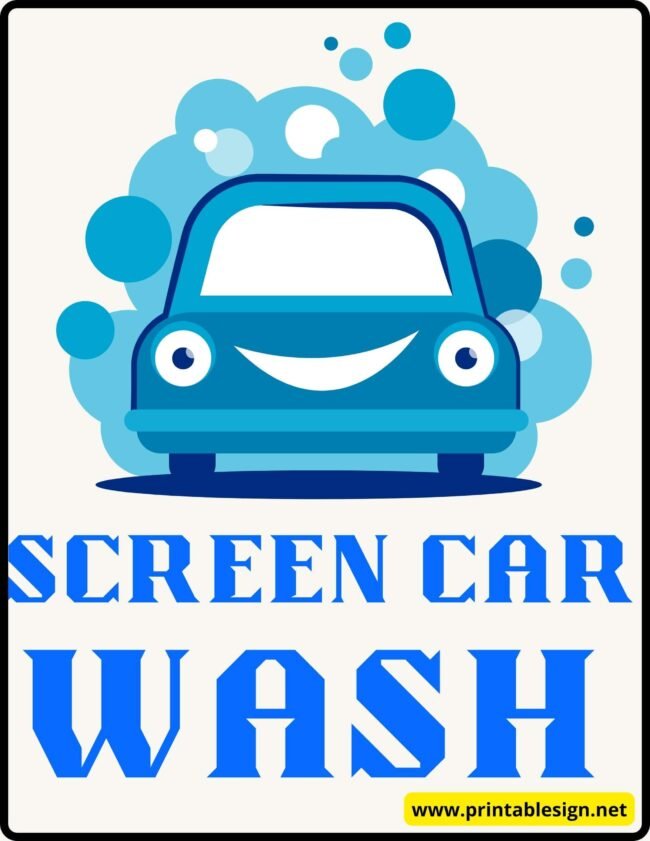 Screen Car Wash Signs