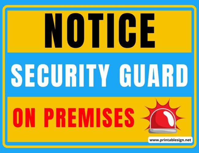 Security Guard Sign