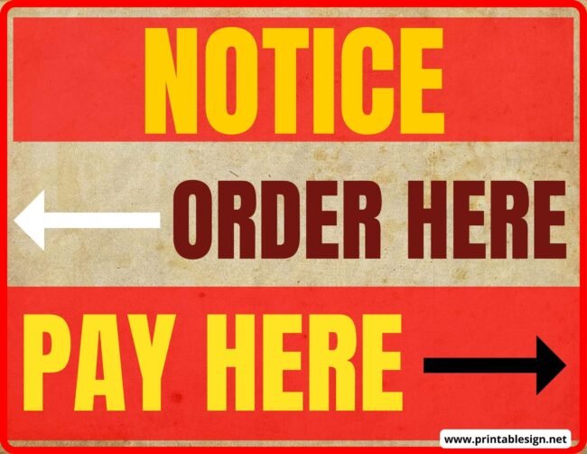 Vintage Order Here Pay Here Signs
