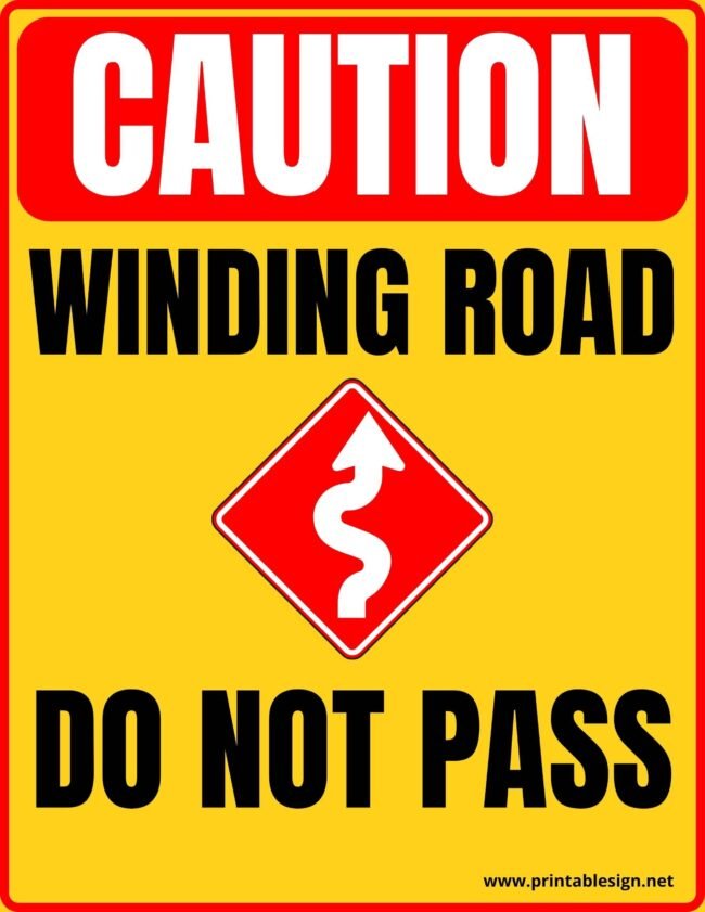 Winding Road Do Not Pass Signs