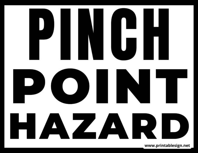 Black And White Pinch Point sign