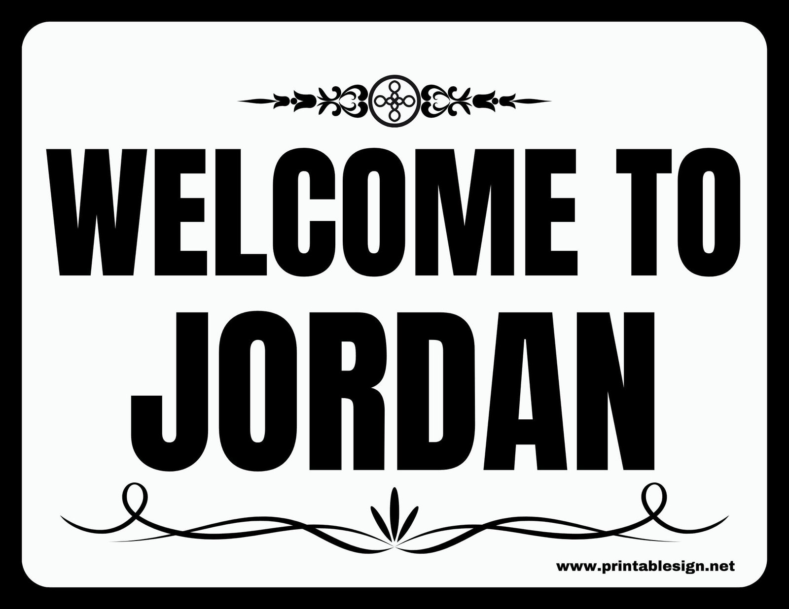 black jordan sign
