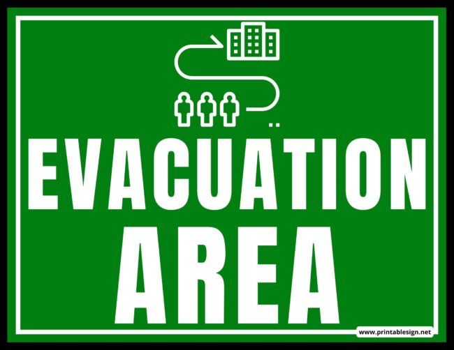 Evacuation Area Sign