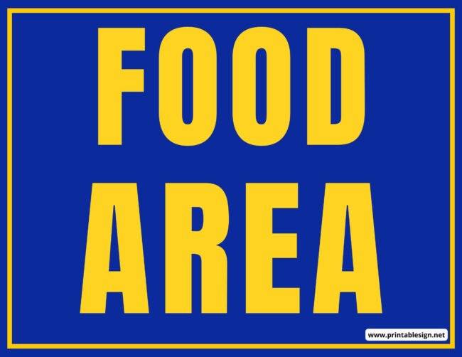 Food Area Sign