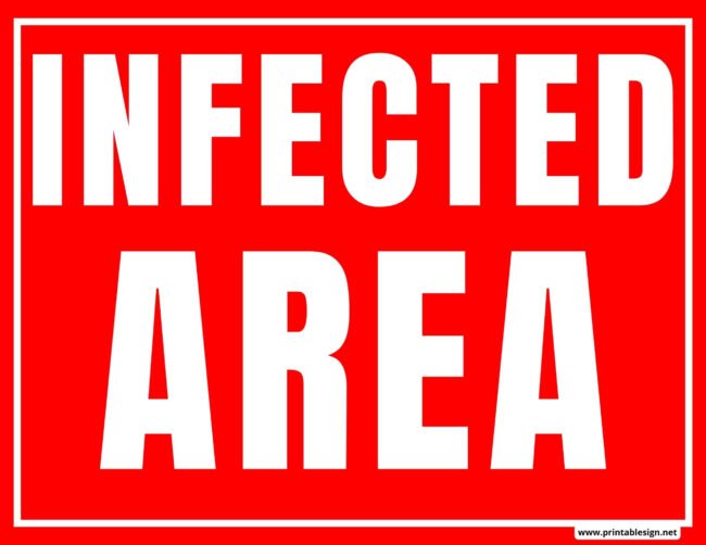 Infected Area Sign