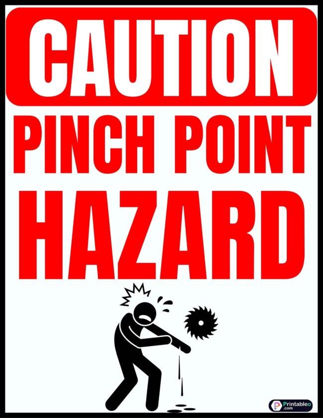 Pinch Point Hazard Sign