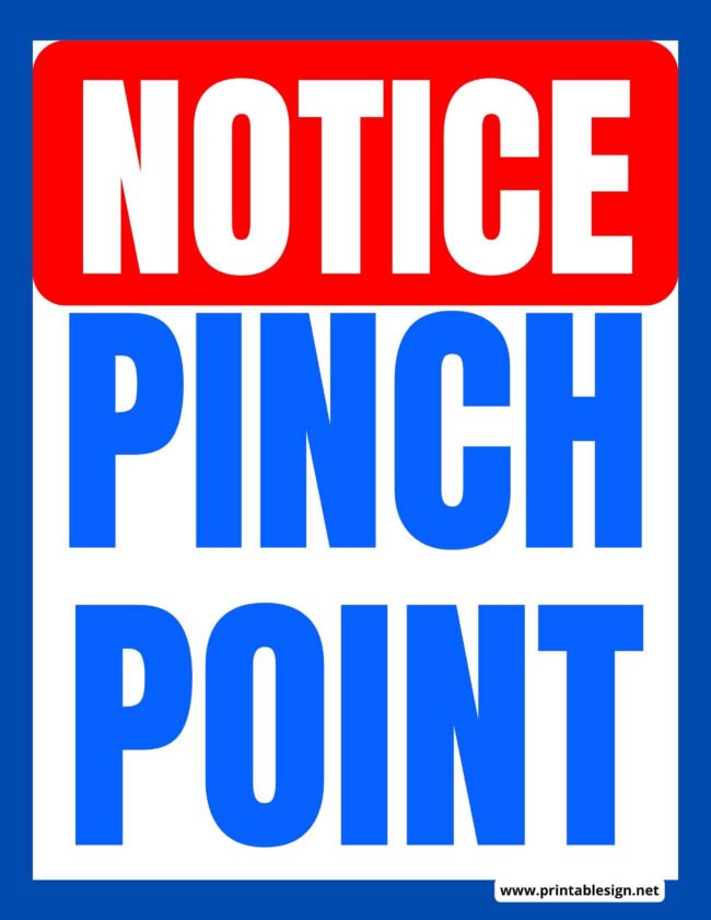 Pinch Point Signs Printable
